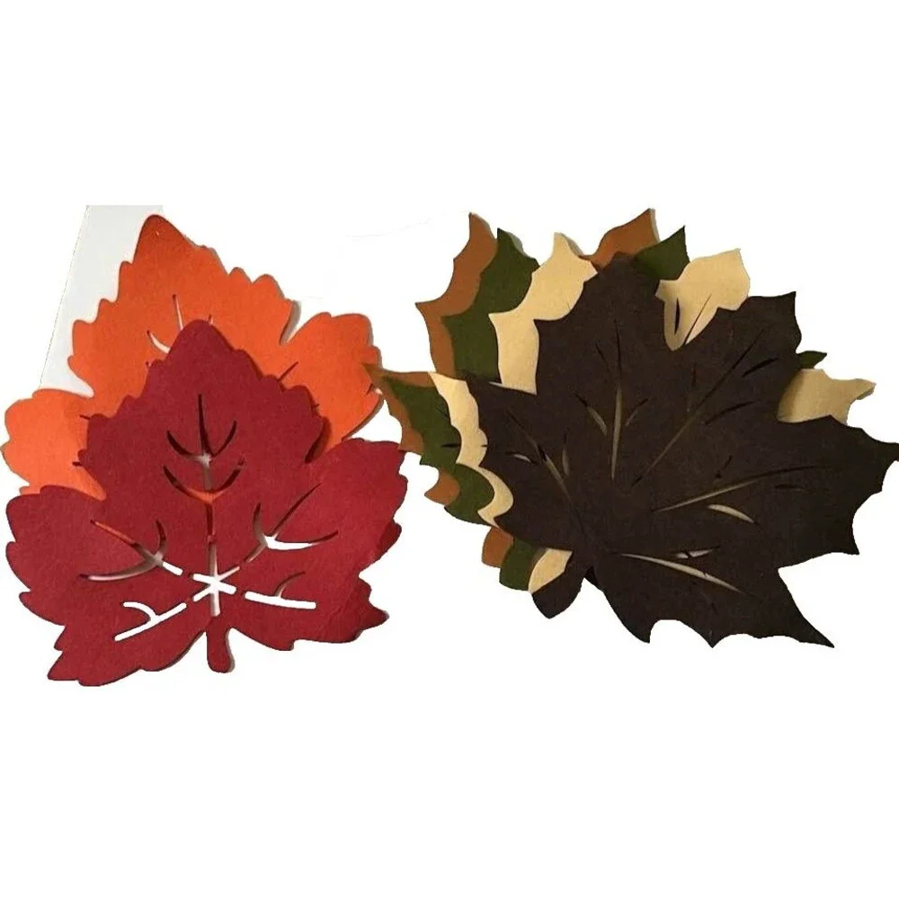 Felt Fall Leaves Maple Leaf Placemats Wall Decor Autumn Lot 6 Thanksgiving 18